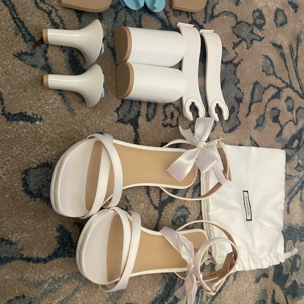 Pashion Footwear Brenna White Heels